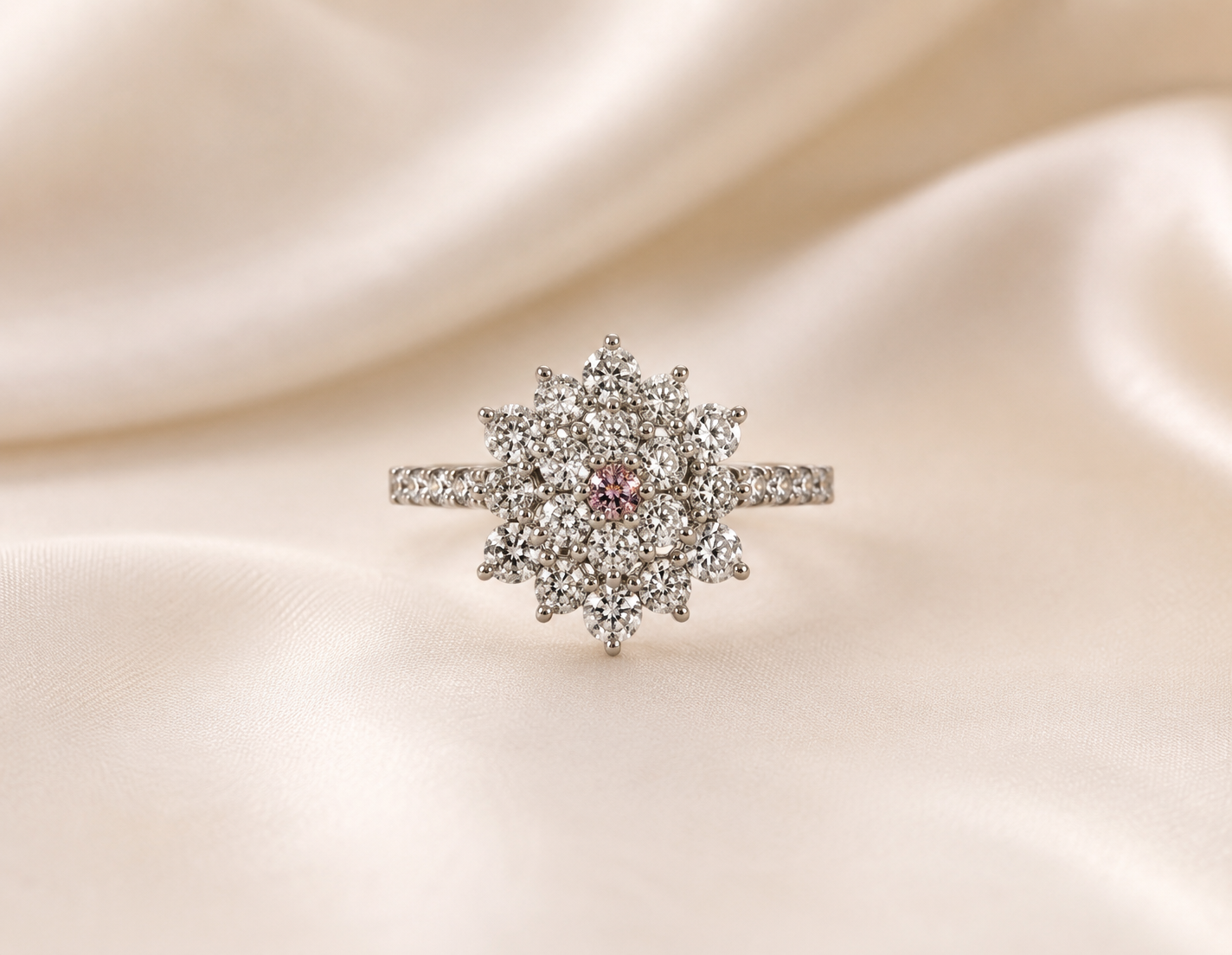 The Daisy- Argyle Cluster Pink Diamond Ring