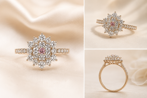 The Daisy- Argyle Cluster Pink Diamond Ring
